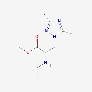 molecular formula C10H18N4O2 B13617532 Methyl 3-(3,5-dimethyl-1h-1,2,4-triazol-1-yl)-2-(ethylamino)propanoate 