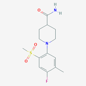 molecular formula C14H19FN2O3S B1361759 1-(4-Fluoro-5-methyl-2-(methylsulfonyl)phenyl)piperidine-4-carboxamide CAS No. 1000339-66-1