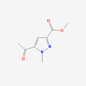 molecular formula C8H10N2O3 B13617637 methyl 5-acetyl-1-methyl-1H-pyrazole-3-carboxylate 