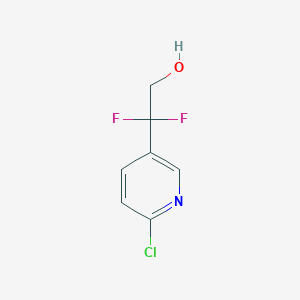 molecular formula C7H6ClF2NO B13617664 2-(6-Chloropyridin-3-yl)-2,2-difluoroethan-1-ol 