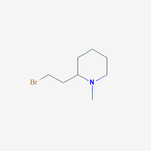 molecular formula C8H16BrN B13617714 2-(2-Bromoethyl)-1-methylpiperidine 