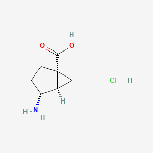 molecular formula C7H12ClNO2 B13617737 rac-(1R,4R,5R)-4-aminobicyclo[3.1.0]hexane-1-carboxylic acid hydrochloride 