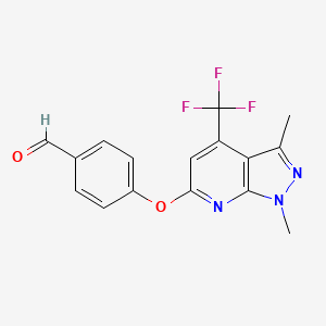 4-{[1,3-Dimethyl-4-(trifluoromethyl)-1H-pyrazolo[3,4-b]pyridin-6-yl]oxy}benzaldehyde