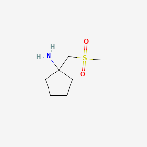 molecular formula C7H15NO2S B13617747 1-(Methanesulfonylmethyl)cyclopentan-1-amine 