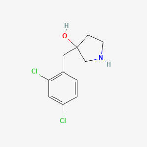 molecular formula C11H13Cl2NO B13617807 3-(2,4-Dichlorobenzyl)pyrrolidin-3-ol 