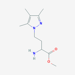molecular formula C11H19N3O2 B13617854 Methyl 2-amino-4-(3,4,5-trimethyl-1h-pyrazol-1-yl)butanoate 