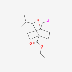 molecular formula C14H23IO3 B13617893 Ethyl 1-(iodomethyl)-3-(propan-2-yl)-2-oxabicyclo[2.2.2]octane-4-carboxylate 