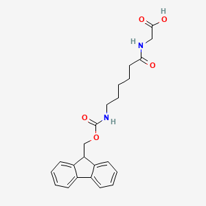 molecular formula C23H26N2O5 B13617991 N-[6-({[(9H-Fluoren-9-yl)methoxy]carbonyl}amino)hexanoyl]glycine CAS No. 823780-40-1