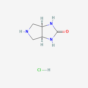 molecular formula C5H10ClN3O B13618028 (3aR,6aS)-octahydropyrrolo[3,4-d]imidazolidin-2-one hydrochloride 