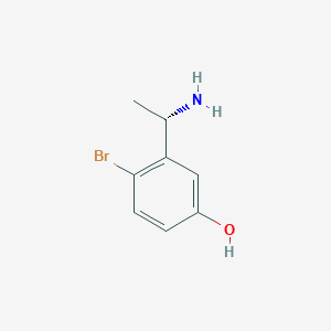 molecular formula C8H10BrNO B13618030 (S)-3-(1-Aminoethyl)-4-bromophenol 