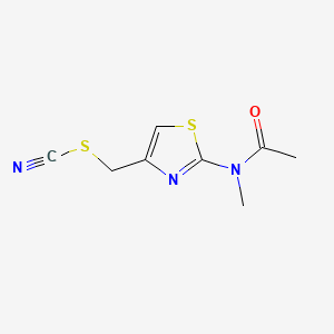 molecular formula C8H9N3OS2 B13618102 N-{4-[(cyanosulfanyl)methyl]-1,3-thiazol-2-yl}-N-methylacetamide 