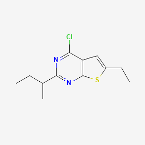 molecular formula C12H15ClN2S B13618119 2-(Sec-butyl)-4-chloro-6-ethylthieno[2,3-d]pyrimidine 