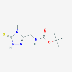 molecular formula C9H16N4O2S B1361812 tert-butyl N-[(5-mercapto-4-methyl-4H-1,2,4-triazol-3-yl)methyl]carbamate CAS No. 519056-65-6