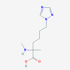 molecular formula C10H18N4O2 B13618128 2-Methyl-2-(methylamino)-6-(1h-1,2,4-triazol-1-yl)hexanoic acid 