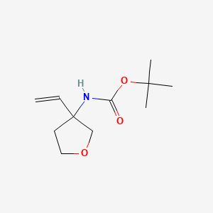 molecular formula C11H19NO3 B13618141 tert-butyl N-(3-ethenyloxolan-3-yl)carbamate 