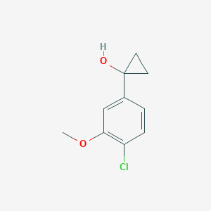 molecular formula C10H11ClO2 B13618209 1-(4-Chloro-3-methoxyphenyl)cyclopropan-1-ol 