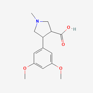molecular formula C14H19NO4 B13618277 4-(3,5-Dimethoxyphenyl)-1-methylpyrrolidine-3-carboxylic acid 