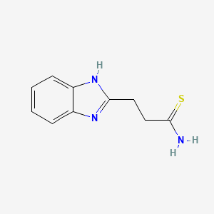 molecular formula C10H11N3S B13618334 1H-Benzimidazole-2-propanethioamide CAS No. 61690-00-4