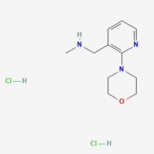 molecular formula C11H19Cl2N3O B13618410 Methyl({[2-(morpholin-4-yl)pyridin-3-yl]methyl})aminedihydrochloride 