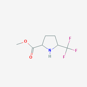 molecular formula C7H10F3NO2 B13618545 Methyl 5-(trifluoromethyl)pyrrolidine-2-carboxylate 