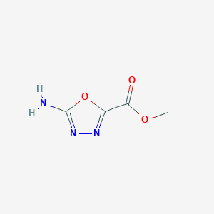 molecular formula C4H5N3O3 B13618650 Methyl 5-amino-1,3,4-oxadiazole-2-carboxylate 