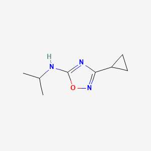 molecular formula C8H13N3O B13618681 3-Cyclopropyl-N-isopropyl-1,2,4-oxadiazol-5-amine 