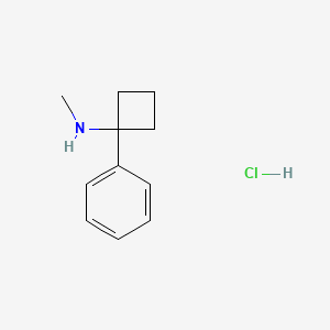 molecular formula C11H16ClN B13618715 N-methyl-1-phenylcyclobutan-1-amine hydrochloride 