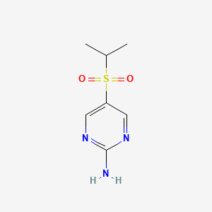 molecular formula C7H11N3O2S B13618729 5-(Propane-2-sulfonyl)pyrimidin-2-amine 