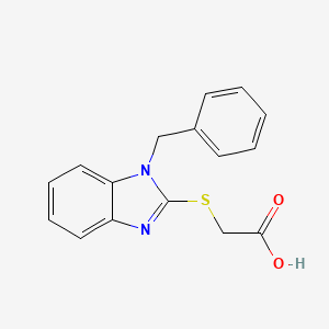 molecular formula C16H14N2O2S B1361875 (1-Benzyl-1H-benzoimidazol-2-ylsulfanyl)-acetic acid CAS No. 314036-23-2