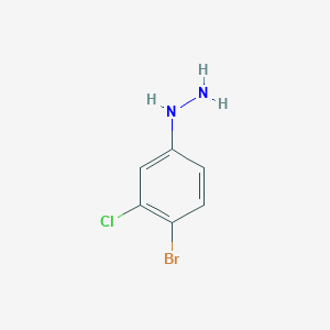 molecular formula C6H6BrClN2 B13618753 (4-Bromo-3-chlorophenyl)hydrazine 