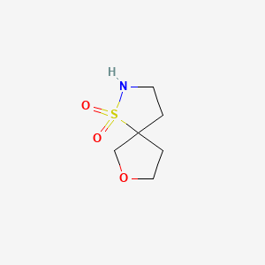 molecular formula C6H11NO3S B13618829 7-Oxa-1-thia-2-azaspiro[4.4]nonane 1,1-dioxide 
