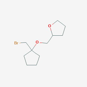 molecular formula C11H19BrO2 B13618863 2-(((1-(Bromomethyl)cyclopentyl)oxy)methyl)tetrahydrofuran 