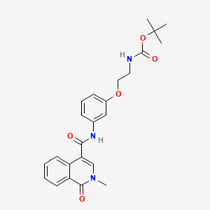 molecular formula C24H27N3O5 B13618870 tert-butylN-{2-[3-(2-methyl-1-oxo-1,2-dihydroisoquinoline-4-amido)phenoxy]ethyl}carbamate 