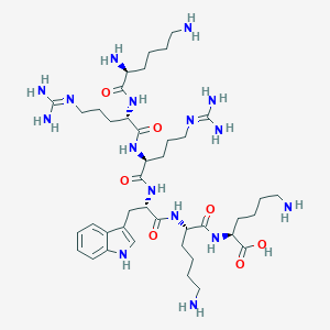 molecular formula C41H72N16O7 B136189 Lysyl-arginyl-arginyltryptophyl-lysyl-lysine CAS No. 141363-41-9