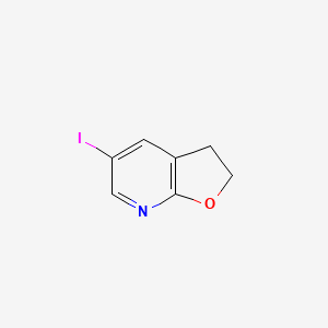 molecular formula C7H6INO B13618925 5-iodo-2H,3H-furo[2,3-b]pyridine 