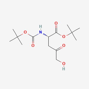 molecular formula C14H25NO6 B13618975 tert-Butyl (S)-2-((tert-butoxycarbonyl)amino)-5-hydroxy-4-oxopentanoate 