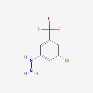 molecular formula C7H6BrF3N2 B13618997 1-(3-Bromo-5-(trifluoromethyl)phenyl)hydrazine 