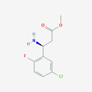molecular formula C10H11ClFNO2 B13619037 Methyl (S)-3-amino-3-(5-chloro-2-fluorophenyl)propanoate 