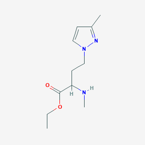 molecular formula C11H19N3O2 B13619052 Ethyl 4-(3-methyl-1h-pyrazol-1-yl)-2-(methylamino)butanoate 