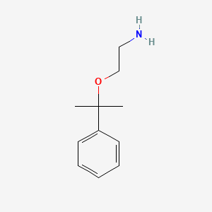 molecular formula C11H17NO B13619101 2-((2-Phenylpropan-2-yl)oxy)ethan-1-amine 