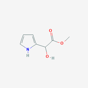 molecular formula C7H9NO3 B13619120 methyl 2-hydroxy-2-(1H-pyrrol-2-yl)acetate 
