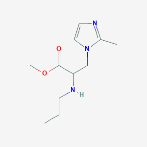 molecular formula C11H19N3O2 B13619172 Methyl 3-(2-methyl-1h-imidazol-1-yl)-2-(propylamino)propanoate 