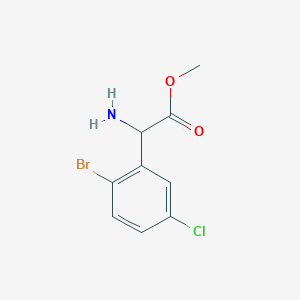 molecular formula C9H9BrClNO2 B13619187 Methyl 2-amino-2-(2-bromo-5-chlorophenyl)acetate 
