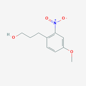 molecular formula C10H13NO4 B13619201 3-(4-Methoxy-2-nitrophenyl)propan-1-ol 