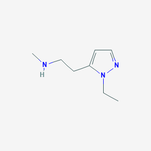 molecular formula C8H15N3 B13619238 2-(1-Ethyl-1h-pyrazol-5-yl)-N-methylethan-1-amine 