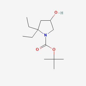 molecular formula C13H25NO3 B13619287 Tert-butyl2,2-diethyl-4-hydroxypyrrolidine-1-carboxylate 