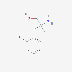molecular formula C10H14FNO B13619315 2-Amino-3-(2-fluorophenyl)-2-methylpropan-1-ol 