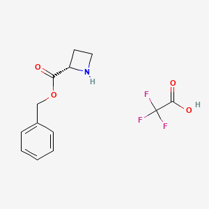 molecular formula C13H14F3NO4 B13619319 benzyl(2S)-azetidine-2-carboxylate,trifluoroaceticacid 