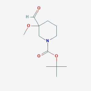 molecular formula C12H21NO4 B13619375 Tert-butyl 3-formyl-3-methoxy-piperidine-1-carboxylate 