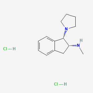 molecular formula C14H22Cl2N2 B13619415 rac-(1R,2S)-N-methyl-1-(pyrrolidin-1-yl)-2,3-dihydro-1H-inden-2-amine dihydrochloride 